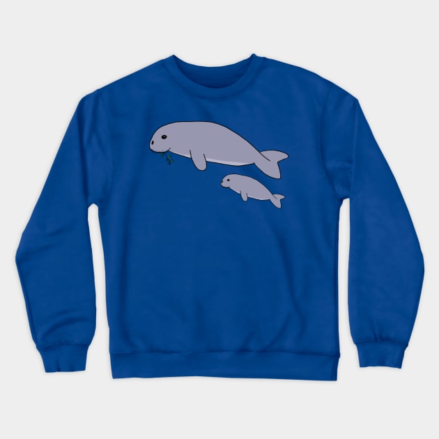 Dugong Mother and Child Crewneck Sweatshirt by wanungara